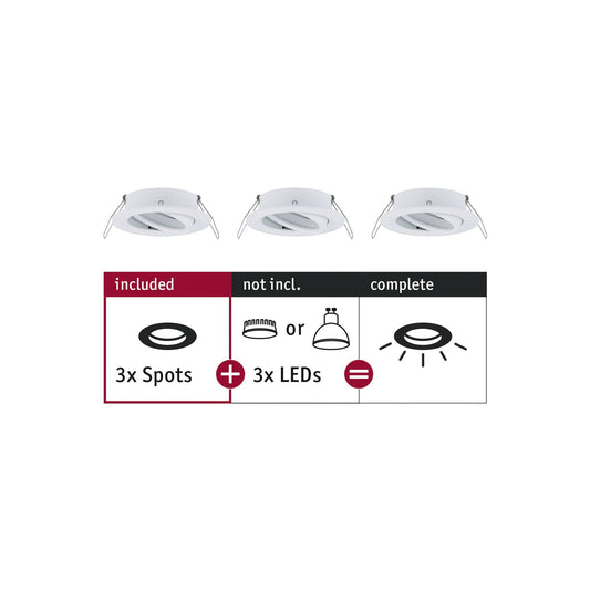 Paulmann EBL Choose 3er Spot schwenkbar max 3x10W 230V 51mm Weiß matt Alu