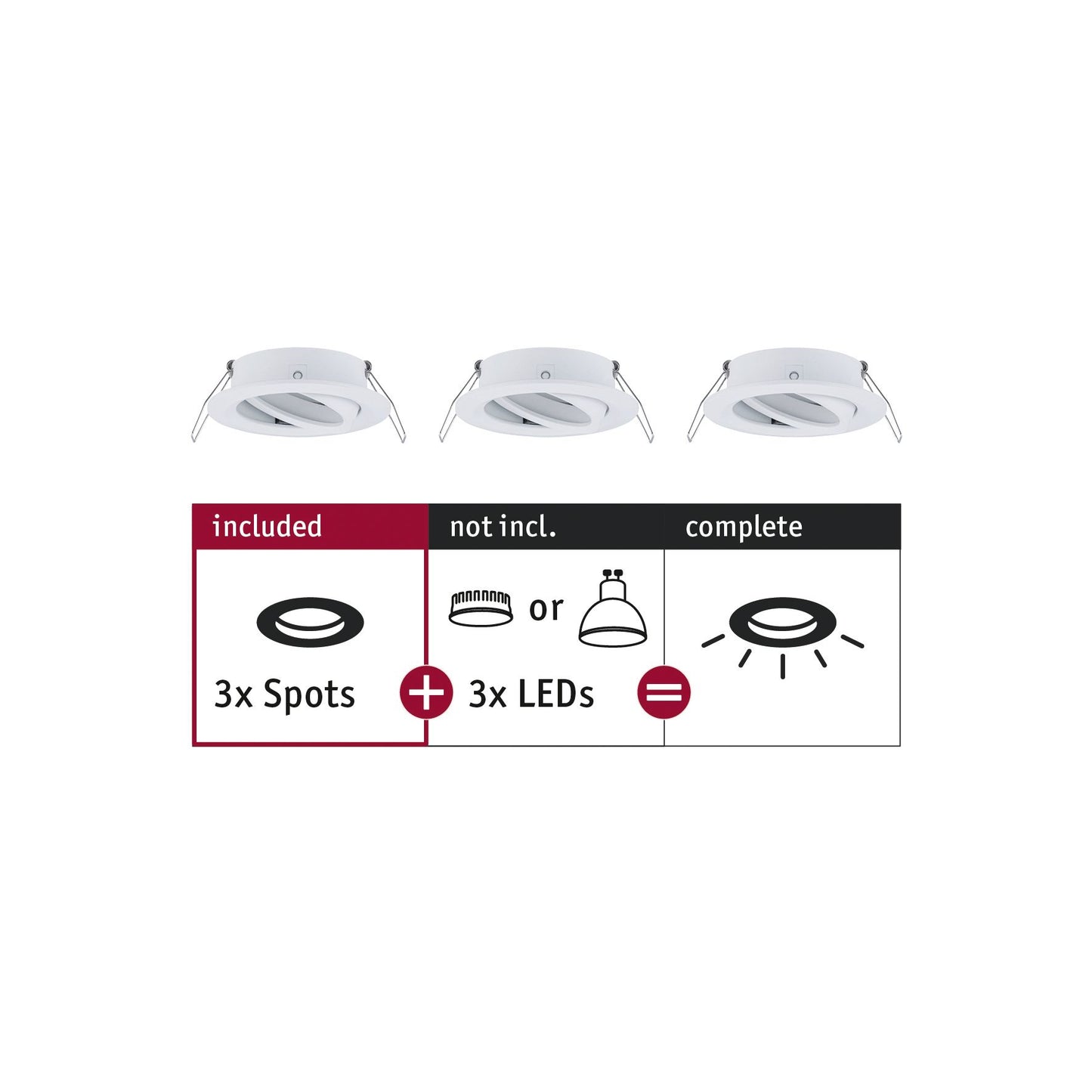 Paulmann EBL Choose 3er Spot schwenkbar max 3x10W 230V 51mm Weiß matt Alu