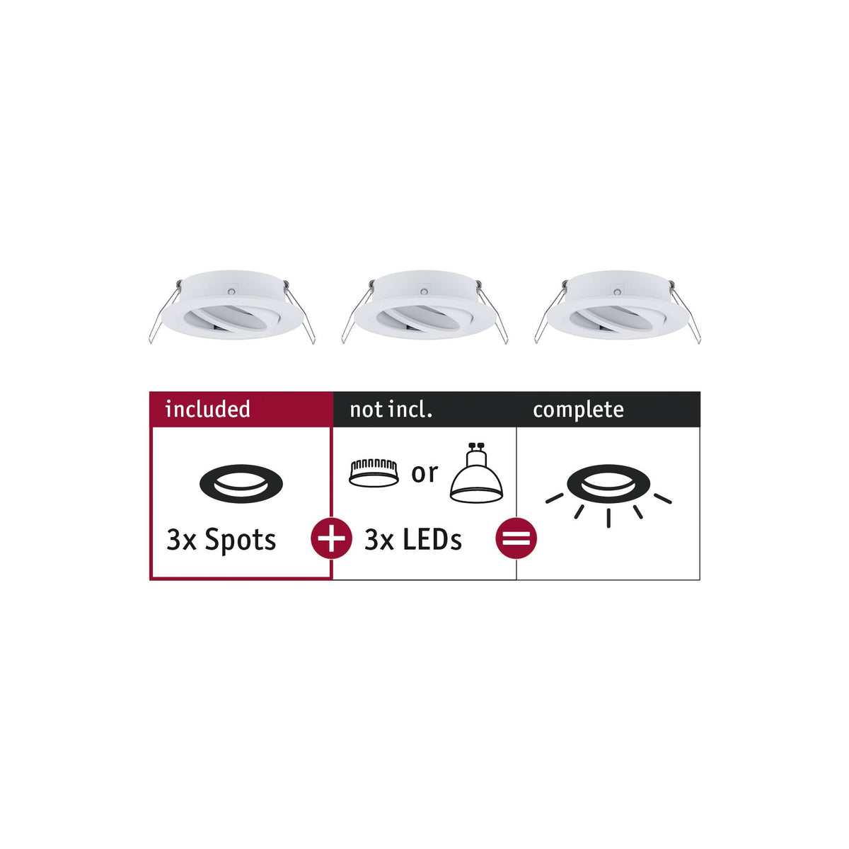 Paulmann EBL Choose 3er Spot schwenkbar max 3x10W 230V 51mm Weiß matt Alu