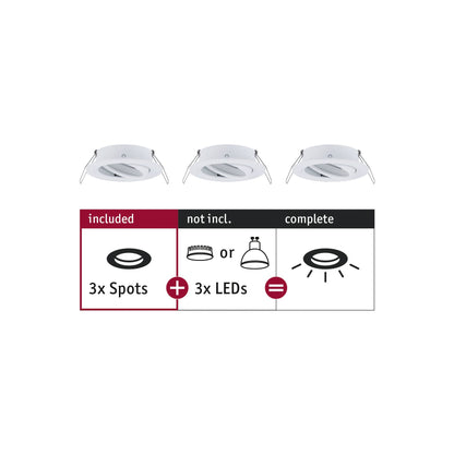 Paulmann EBL Choose 3er Spot schwenkbar max 3x10W 230V 51mm Weiß matt Alu