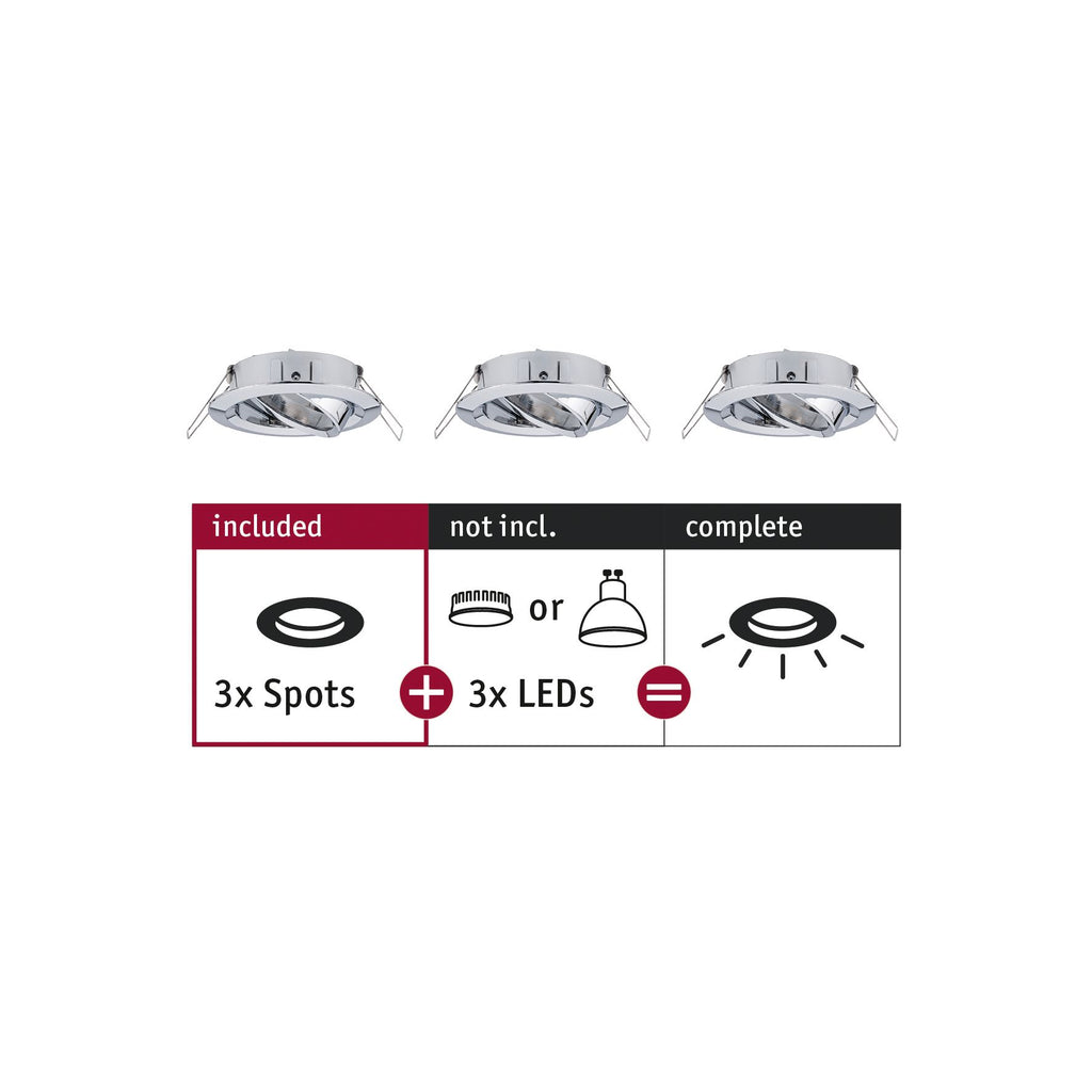 Paulmann EBL Choose 3er Spot schwenkbar max 3x10W 230V 51mm Chrom Alu