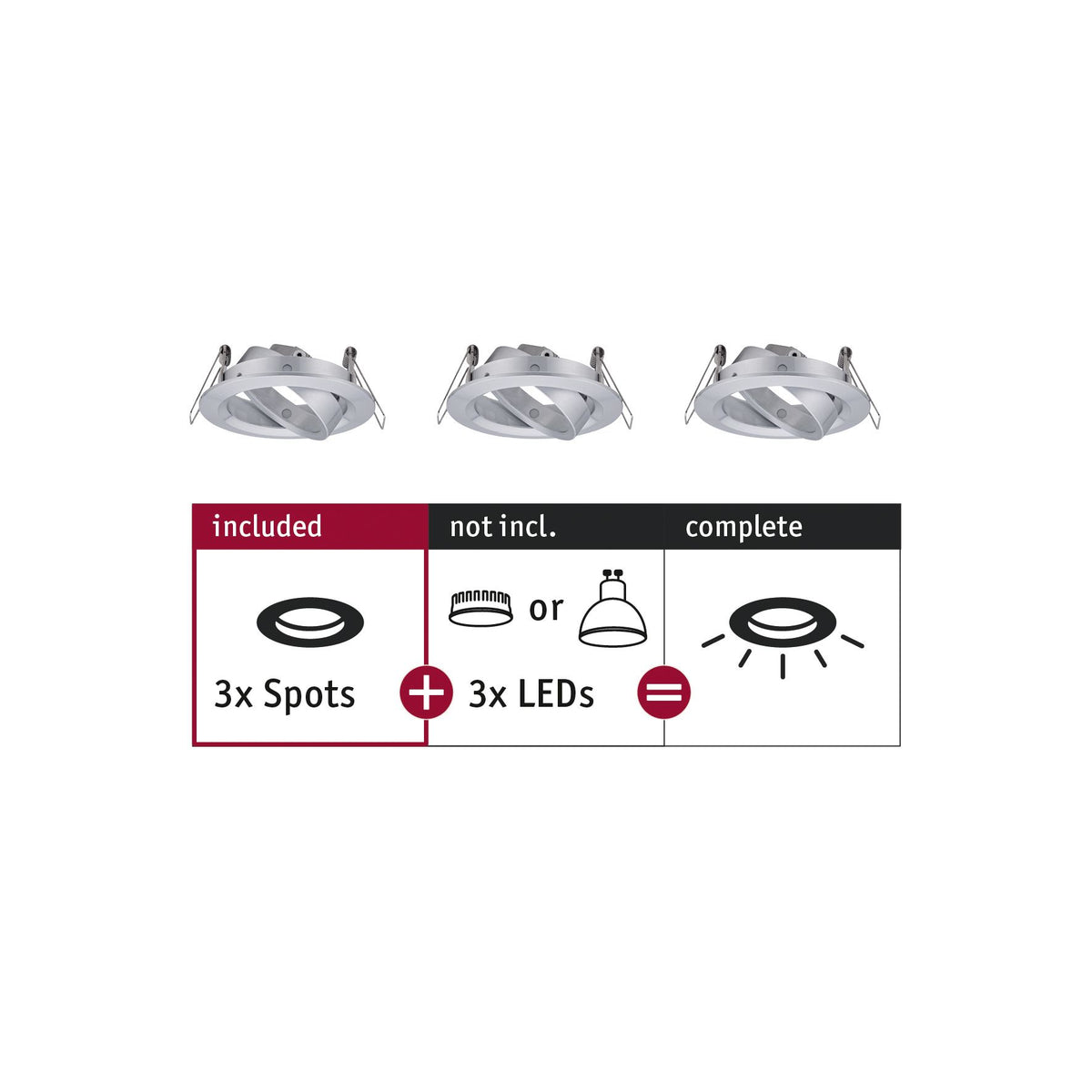 Paulmann EBL Choose 3er Spot schwenkbar max 3x10W 230V 51mm Alu gedr Alu