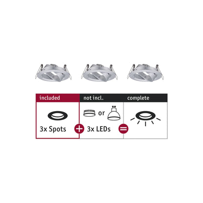 Paulmann EBL Choose 3er Spot schwenkbar max 3x10W 230V 51mm Alu gedr Alu