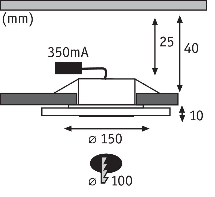 Paulmann Premium EBL Set Whirl rund LED 3x6W 18VA 150mm Alu gedreht/Satin Alu/Acryl