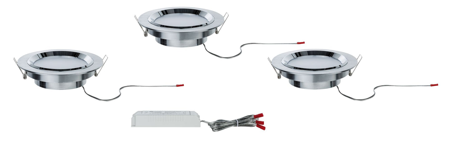 Paulmann Premium EBL Set Dot rund LED 3x8W 36VA 230V/700mA 150mm Alu geb. Alu/Glas