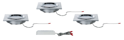 Paulmann Premium EBL Set Dice eckig LED 3x8W 36VA 230V/700mA 150x150mm Alu geb Alu/Gls