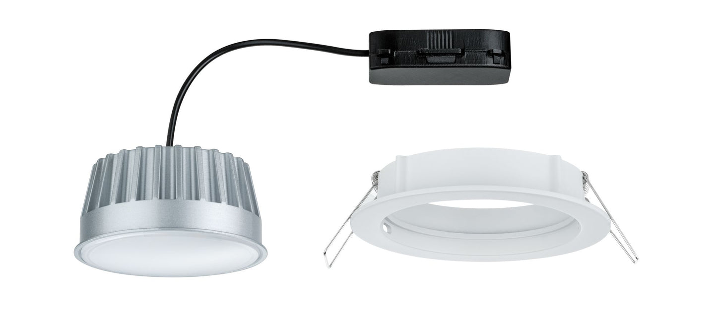 Paulmann Premium EBL Set Coin sat rund starr LED 1x14W 2700K 230V 75mm Weiß matt/Alu Zink