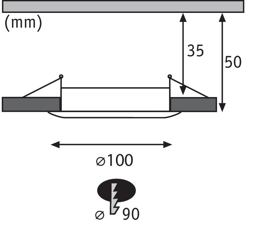Paulmann Premium EBL Set Coin sat rund starr LED 1x14W 2700K 230V 75mm Eisen g/Alu Zink