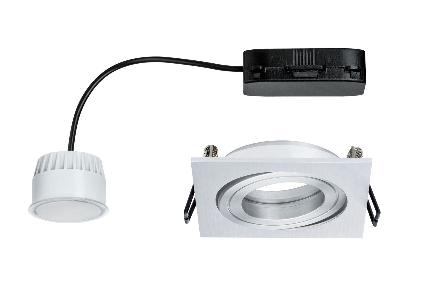 Paulmann Prem EBL Set Coin sat eckig schw. LED 1x6,8W 2700K 230V 51mm Alu geb./Alu Zink