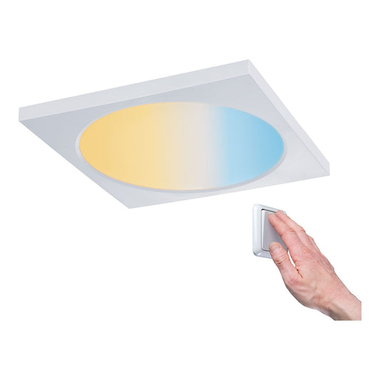 Paulmann Prem EBL Set Panel IP65 eck 3step white 1x9W 230/12V 180x180mm Weiß matt/Kunstst