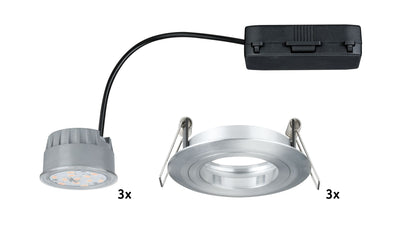 Paulmann Premium EBL Set Coin dim klr rund st LED 3x7W 2700K 230V 51mm Alu ged/Alu Zink