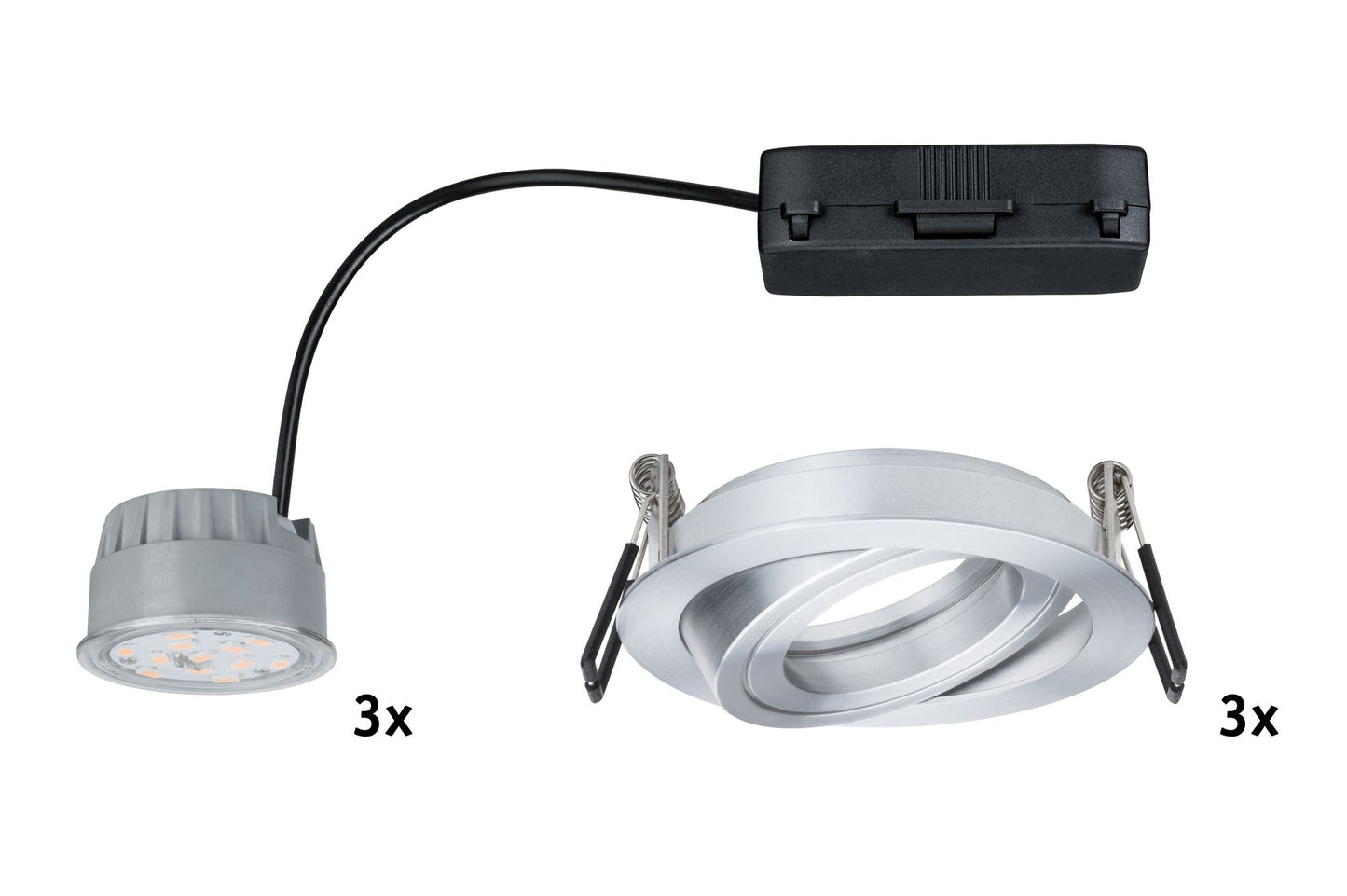 Paulmann Premium EBL Set Coin dim klr rd schw LED 3x7W 2700K 230V 51mm Alu ged/Alu Zink