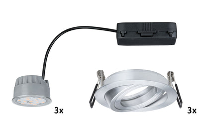 Paulmann Premium EBL Set Coin dim klr rd schw LED 3x7W 2700K 230V 51mm Alu ged/Alu Zink