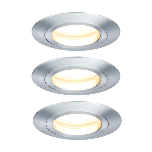 Paulmann Premium EBL Set Coin dim sat rund st LED 3x7W 2700K 230V 51mm Alu ged/Alu Zink
