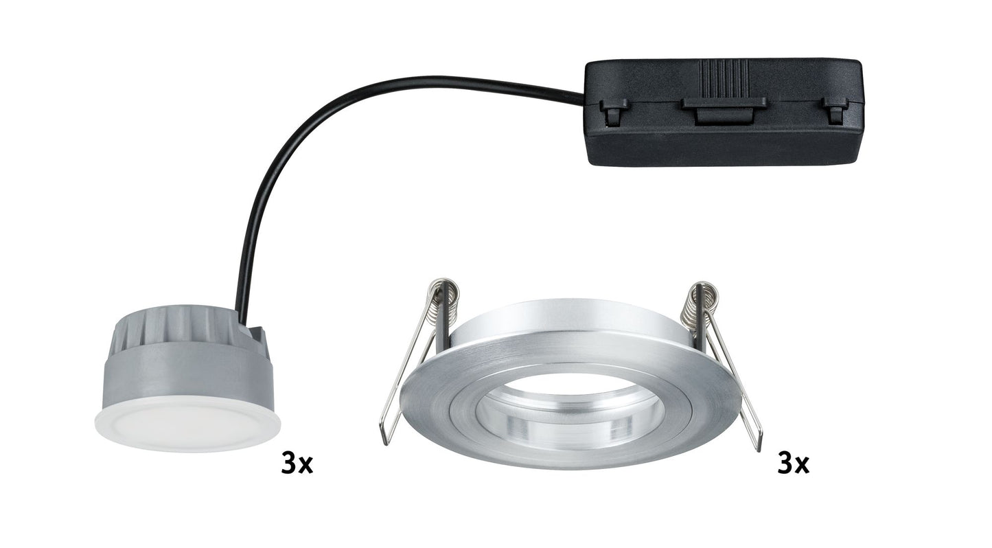 Paulmann Premium EBL Set Coin dim sat rund st LED 3x7W 2700K 230V 51mm Alu ged/Alu Zink
