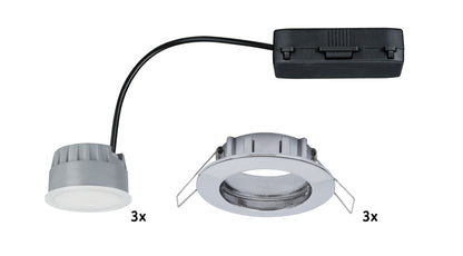 Paulmann Premium EBL Set Coin dim sat rund st LED 3x7W 2700K 230V 51mm Chrom/Alu Zink