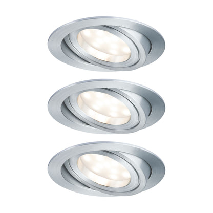 Paulmann Premium EBL Set Coin dim sat rd schw LED 3x7W 2700K 230V 51mm Alu ged/Alu Zink