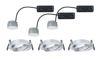 Paulmann Premium EBL Set Coin dim sat rd schw LED 3x7W 2700K 230V 51mm Alu ged/Alu Zink