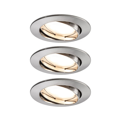 Paulmann Premium EBL Set Coin dim sat rd schw LED 3x7W 2700K 230V 51mm Eisen g/Alu Zink
