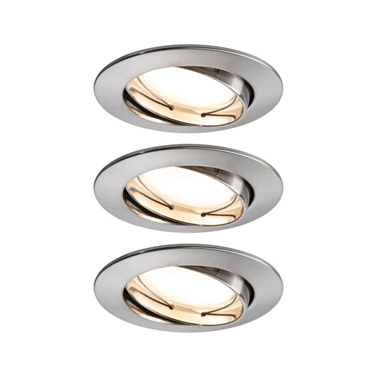 Paulmann Premium EBL Set Coin dim sat rd schw LED 3x7W 2700K 230V 51mm Eisen g/Alu Zink
