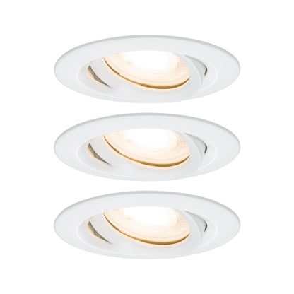 Paulmann EBL Set Nova Plus IP65 schwenkbar LED 3x 7W 230V GU10 51mm Weiß matt/Alu Zink