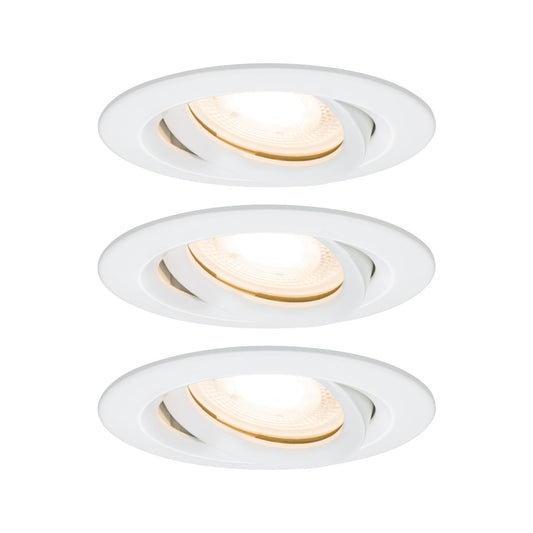 Paulmann EBL Set Nova Plus IP65 schwenkbar LED 3x 7W 230V GU10 51mm Weiß matt/Alu Zink
