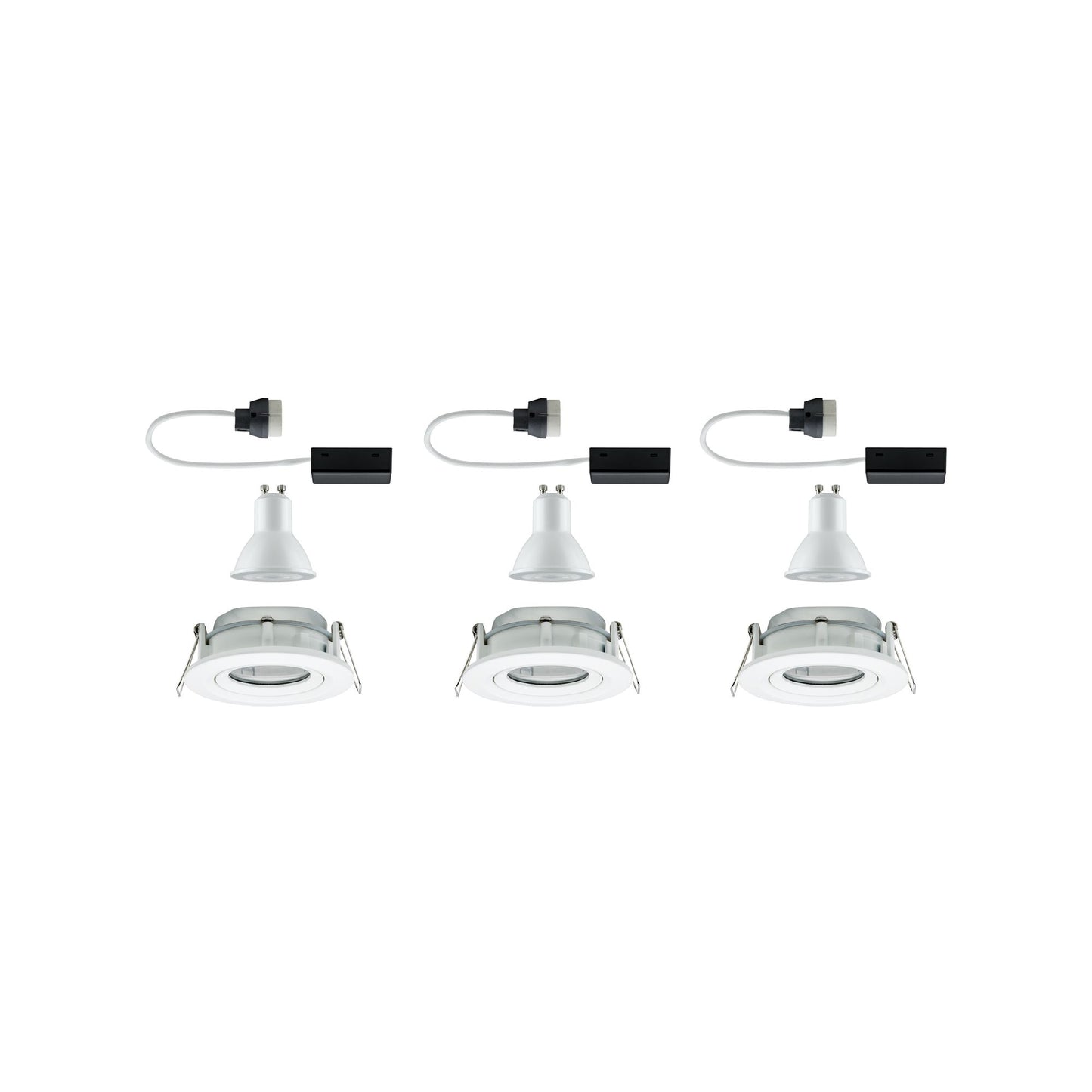 Paulmann EBL Set Nova Plus IP65 schwenkbar LED 3x 7W 230V GU10 51mm Weiß matt/Alu Zink