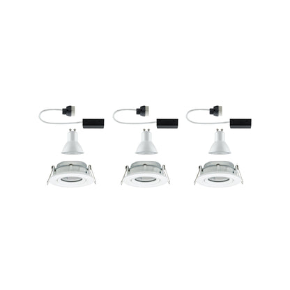 Paulmann EBL Set Nova Plus IP65 schwenkbar LED 3x 7W 230V GU10 51mm Weiß matt/Alu Zink