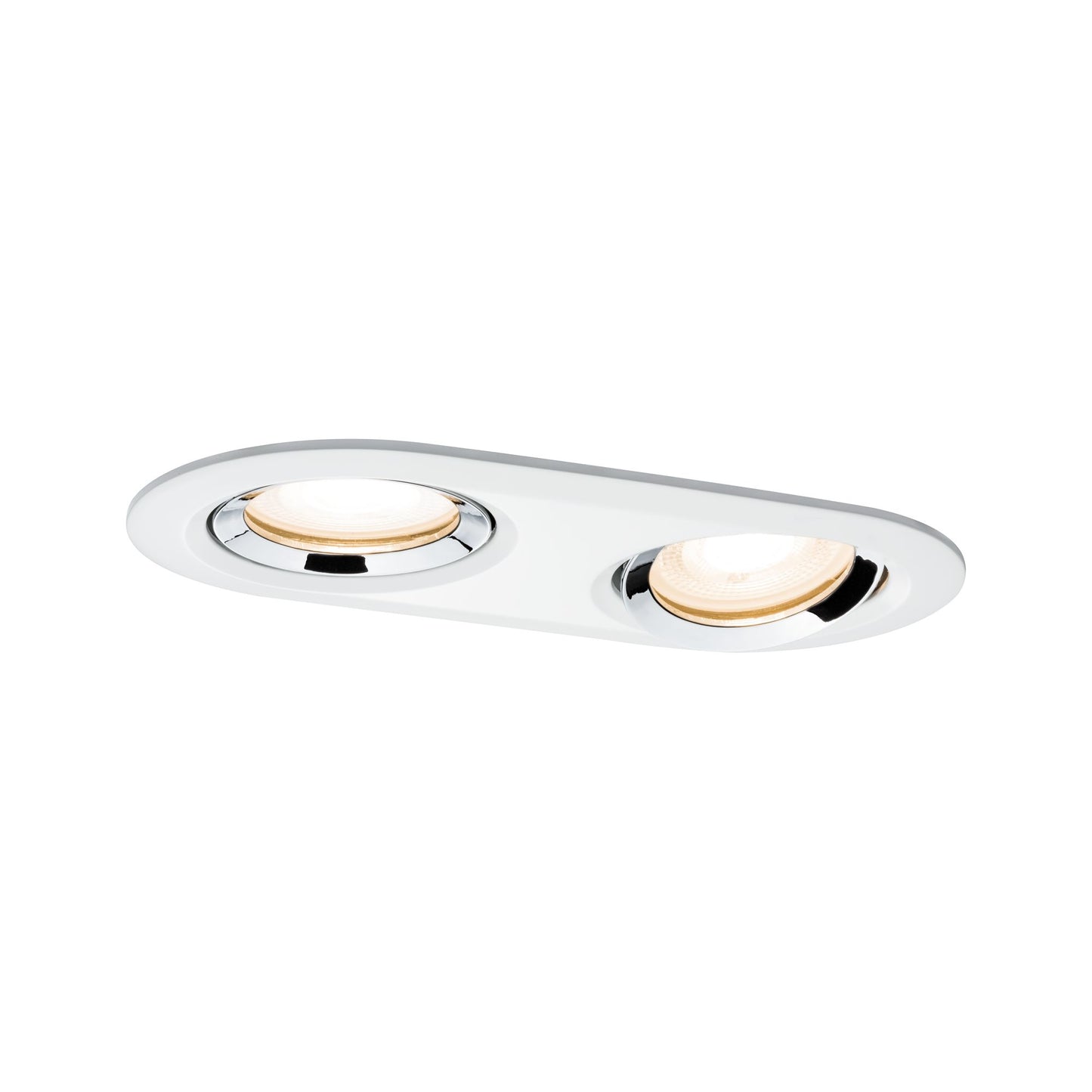 Paulmann EBL Set Nova Plus IP65 schwb oval LED 1x 2x7W 230V GU10 51mm Ws m-Chrom/Alu Zi