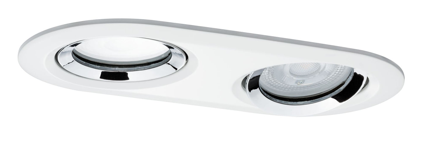 Paulmann EBL Set Nova Plus IP65 schwb oval LED 1x 2x7W 230V GU10 51mm Ws m-Chrom/Alu Zi