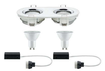Paulmann EBL Set Nova Plus IP65 schwb oval LED 1x 2x7W 230V GU10 51mm Ws m-Chrom/Alu Zi