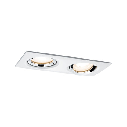 Paulmann EBL Set Nova Plus IP65 schwb re-eck LED 1x2x7W 230V GU10 51mm Ws m-Chrom/Alu Zi