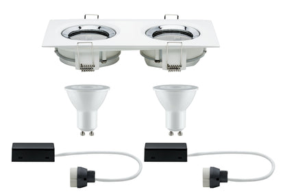 Paulmann EBL Set Nova Plus IP65 schwb re-eck LED 1x2x7W 230V GU10 51mm Ws m-Chrom/Alu Zi