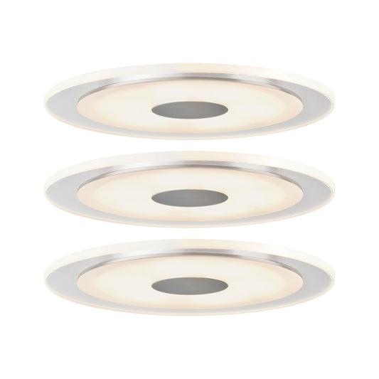 Paulmann Premium EBL Set Whirl rund dim LED 3x6W 18VA 350mA 150mm Alu g/Satin Alu/Acryl