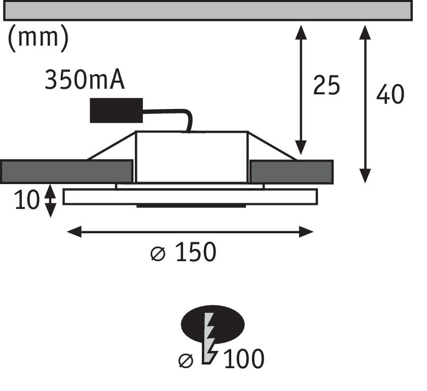 Paulmann Premium EBL Set Whirl rund dim LED 3x6W 18VA 350mA 150mm Alu g/Satin Alu/Acryl
