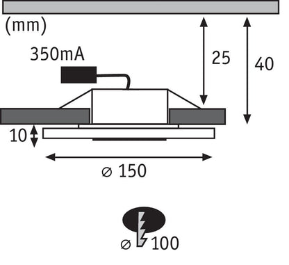 Paulmann Premium EBL Set Whirl rund dim LED 3x6W 18VA 350mA 150mm Alu g/Satin Alu/Acryl
