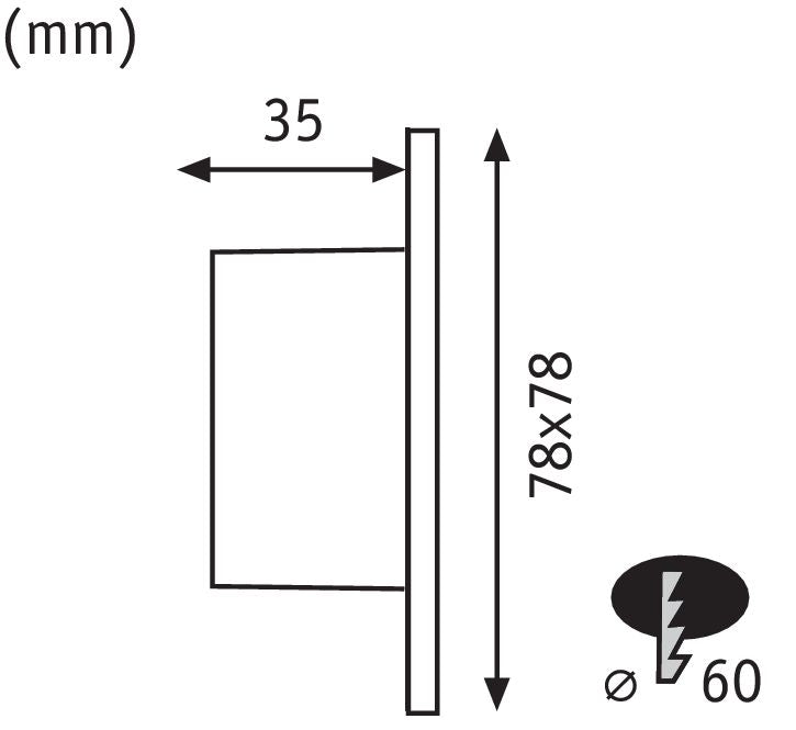 Paulmann Wand EBL Set eckig 1x1,7W 2700K 230V  Weiß/Kunststoff