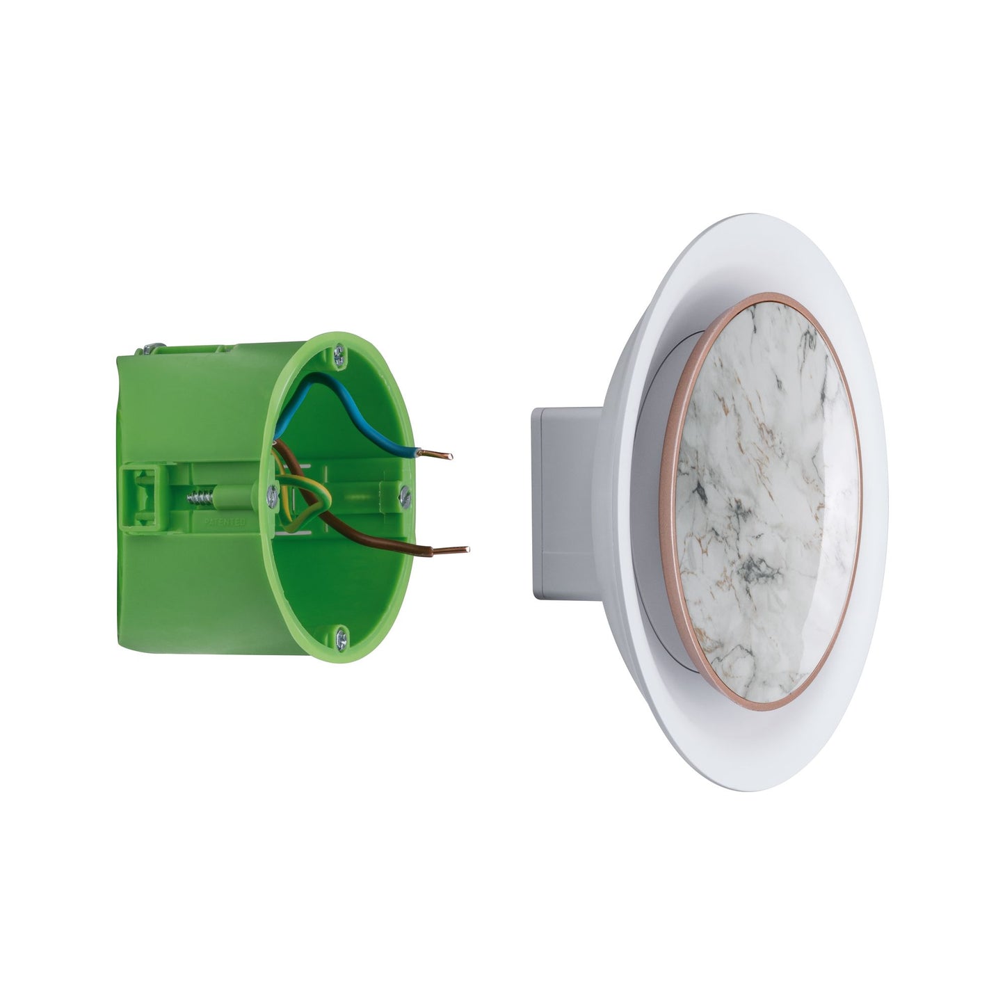 Paulmann Wand EBL Set Neordic 1x2,5W 2700K 230V 230V Marmor Weiß matt/Kunststoff