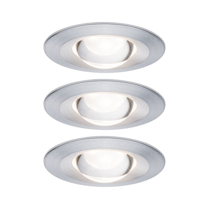 Paulmann Premium EBL Set Name starr dim LED 3x6,8W 2700K 230V Alu gebürstet