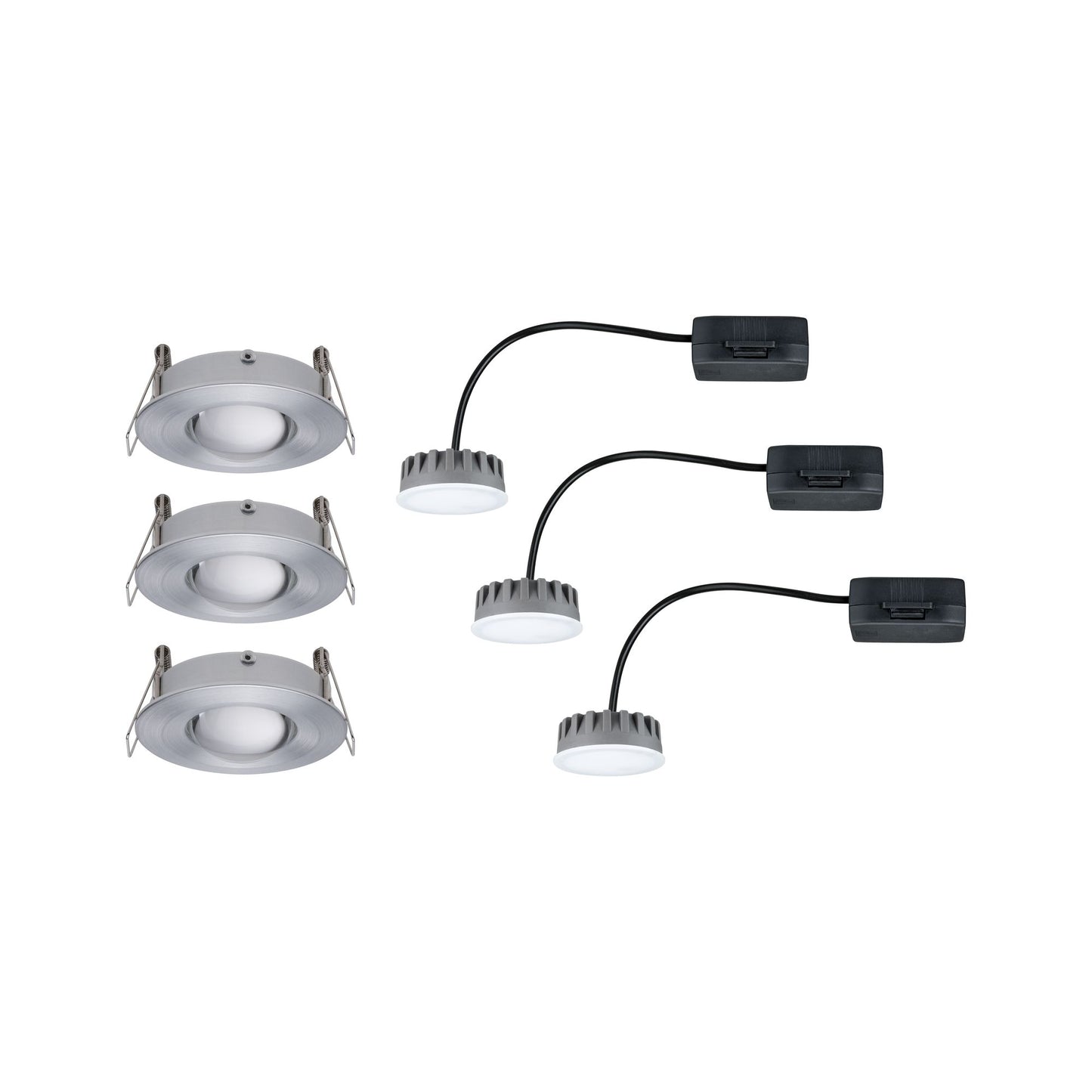Paulmann Premium EBL Set Name starr dim LED 3x6,8W 2700K 230V Alu gebürstet