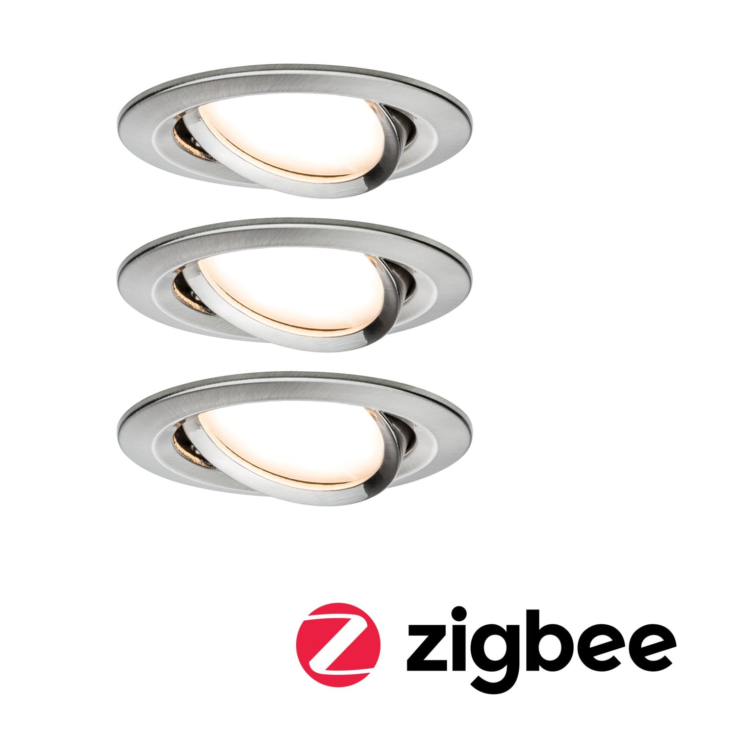 Paulmann Smart Home Zigbee LED Einbauleuchten-Set Nova Plus 3x6W Eisen gebürstet