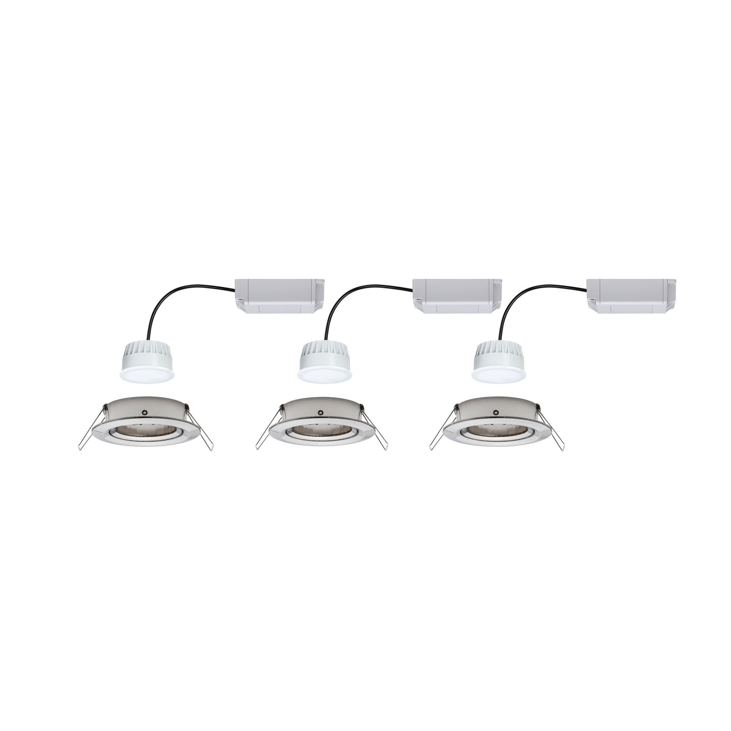 Paulmann Smart Home Zigbee LED Einbauleuchten-Set Nova Plus 3x6W Eisen gebürstet