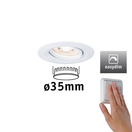 Paulmann EBL Set Nova mini Plus Coin EasyDim schwenkb 1x4,2W 2700K 230V Weiß matt/Alu