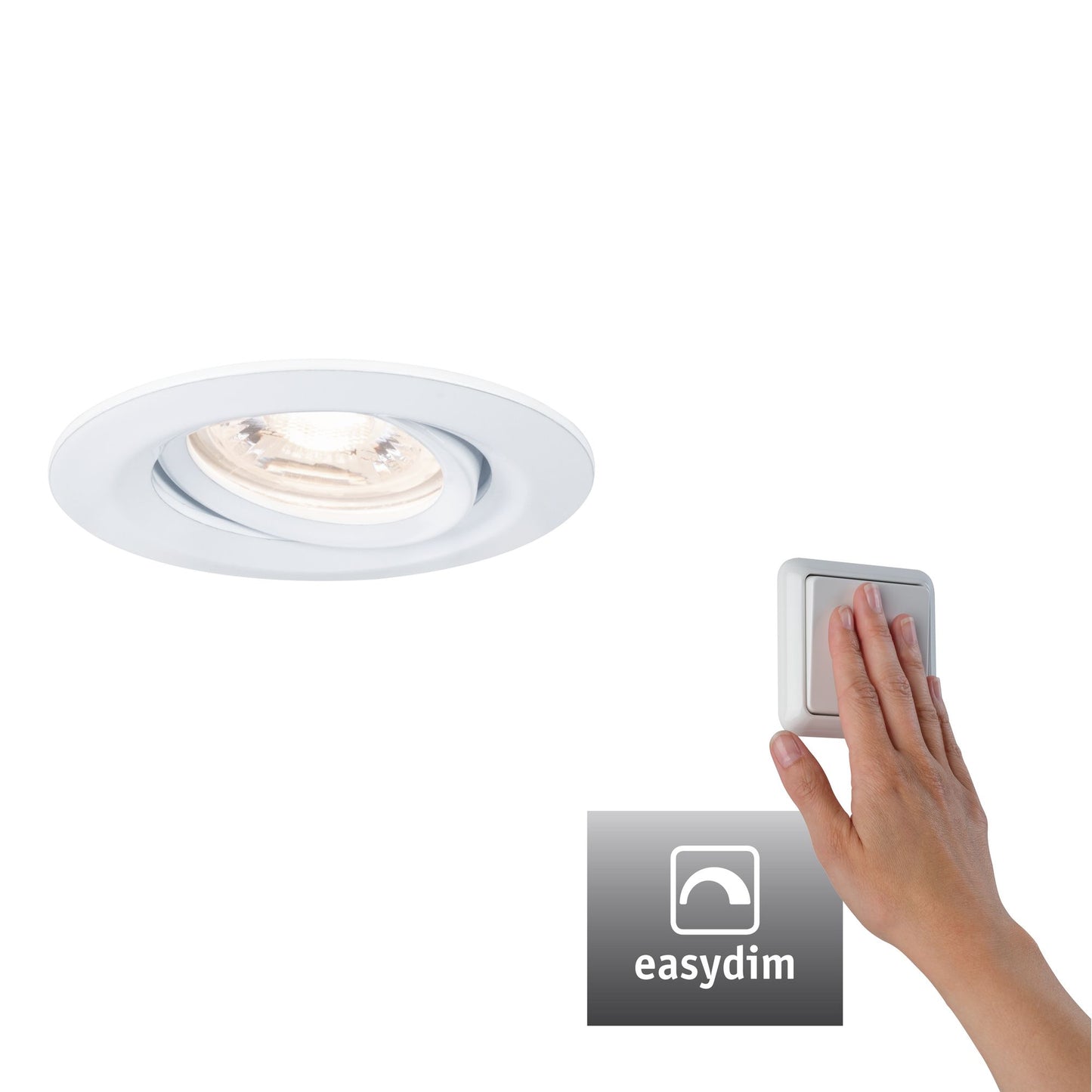 Paulmann EBL Set Nova mini Plus Coin EasyDim schwenkb 1x4,2W 2700K 230V Weiß matt/Alu