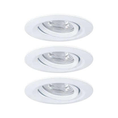 Paulmann EBL Set Nova mini Plus Coin EasyDim schwenkb 3x4,2W 2700K 230V Weiß matt/Alu
