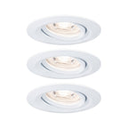 Paulmann EBL Set Nova mini Plus Coin EasyDim schwenkb 3x4,2W 2700K 230V Weiß matt/Alu