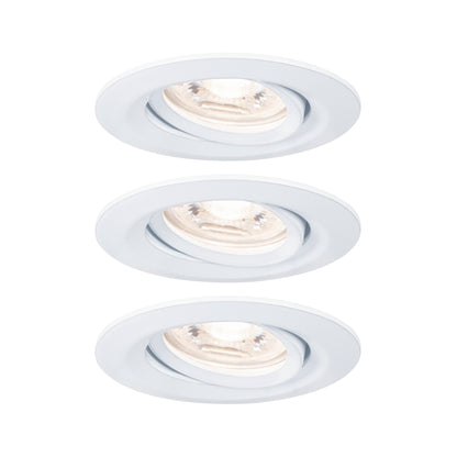 Paulmann EBL Set Nova mini Plus Coin EasyDim schwenkb 3x4,2W 2700K 230V Weiß matt/Alu