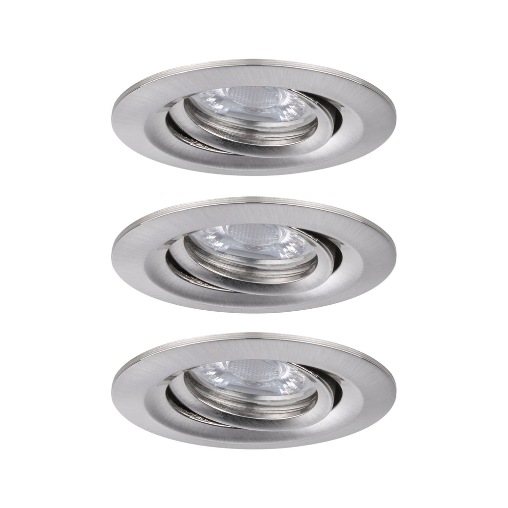 Paulmann EBL Set Nova mini Plus Coin EasyDim schwenkb 3x4,2W 2700K 230V Eisen geb/Alu