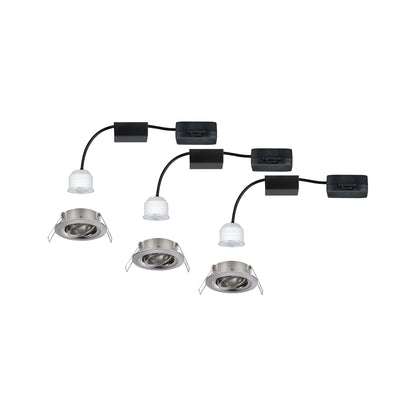 Paulmann EBL Set Nova mini Plus Coin EasyDim schwenkb 3x4,2W 2700K 230V Eisen geb/Alu