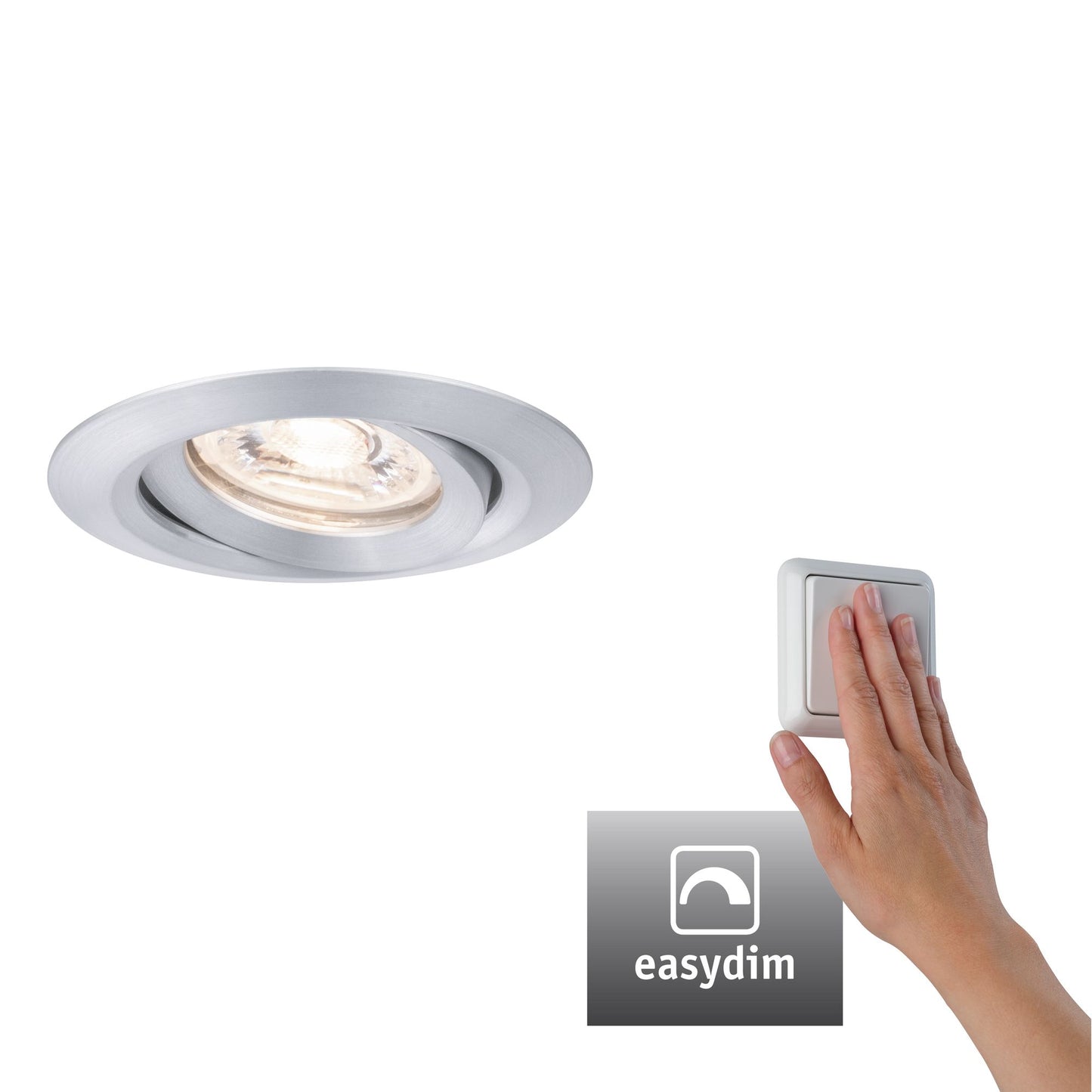 Paulmann EBL Set Nova mini Plus Coin EasyDim schwenkb 1x4,2W 2700K 230V Alu gedr/Alu